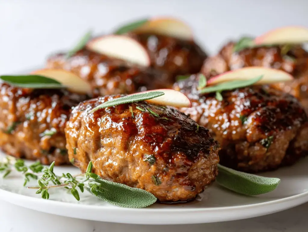 apple sage mini meatloaves - featured image
