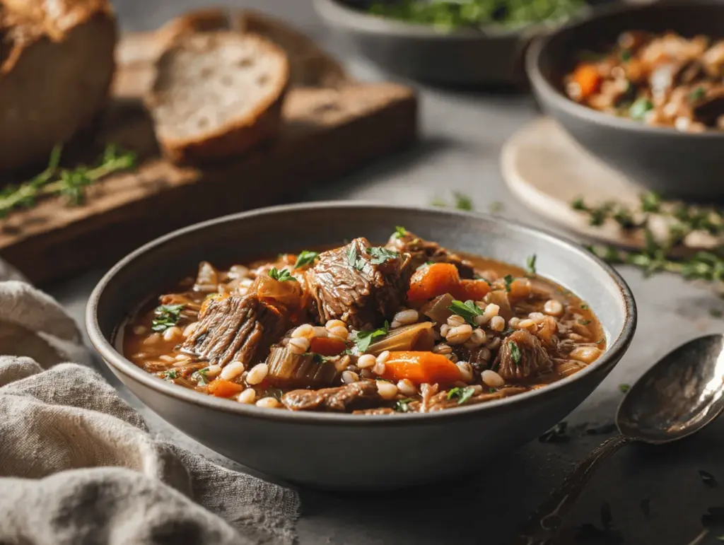 beef and barley stew - featured image
