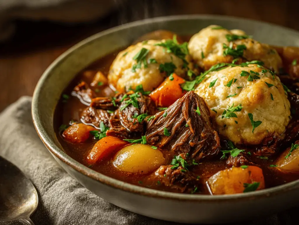 beef stew with dumplings - featured image