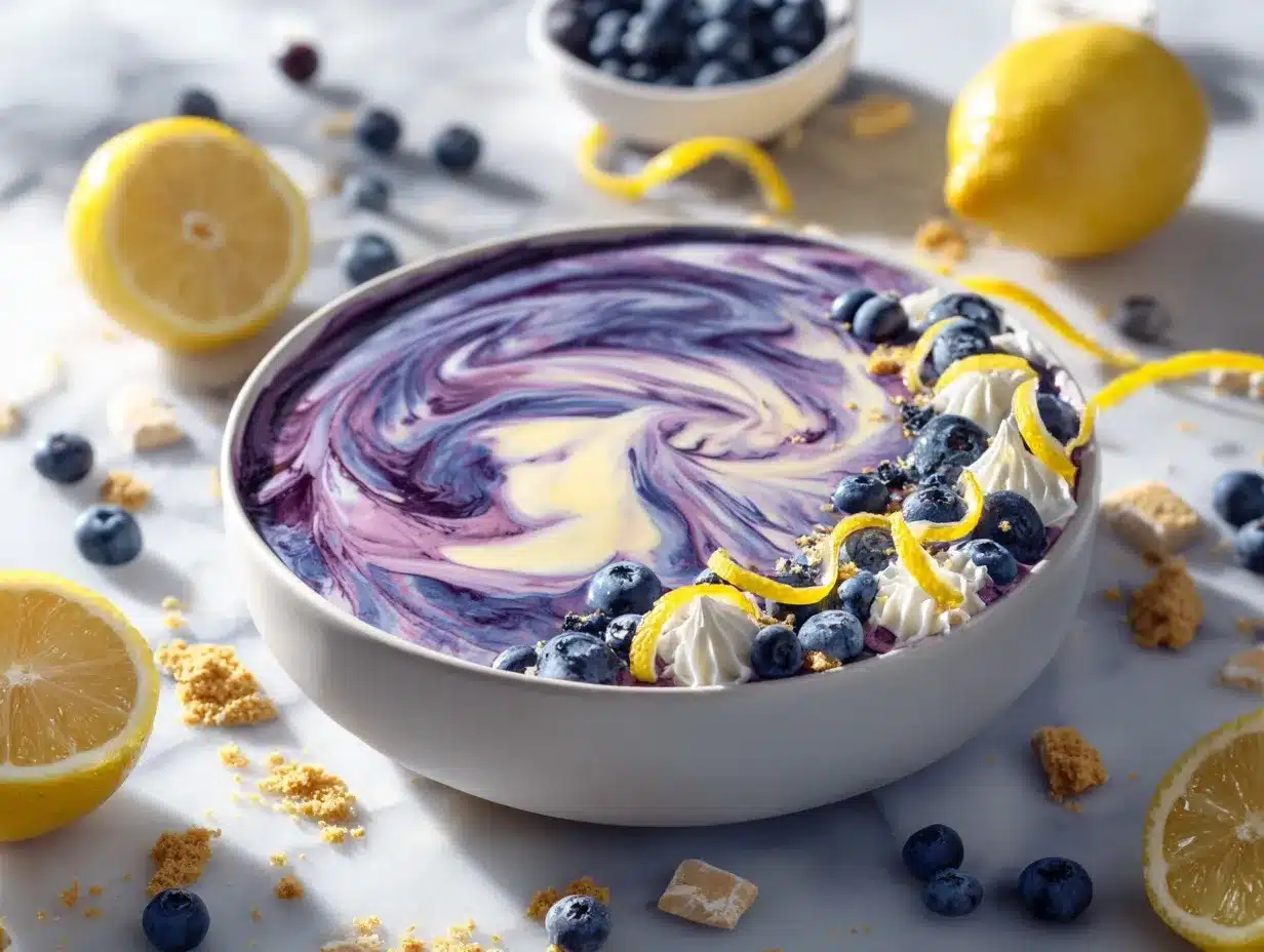 blueberry lemon cheesecake smoothie bowl preparation steps