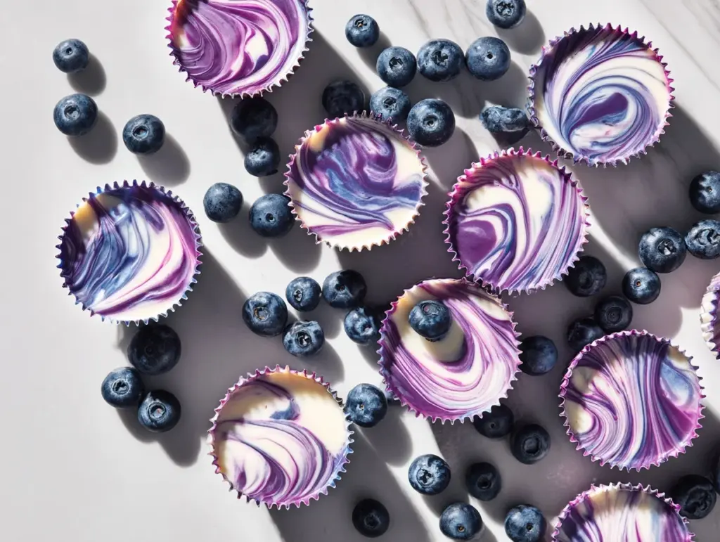 blueberry swirl yogurt bites - featured image