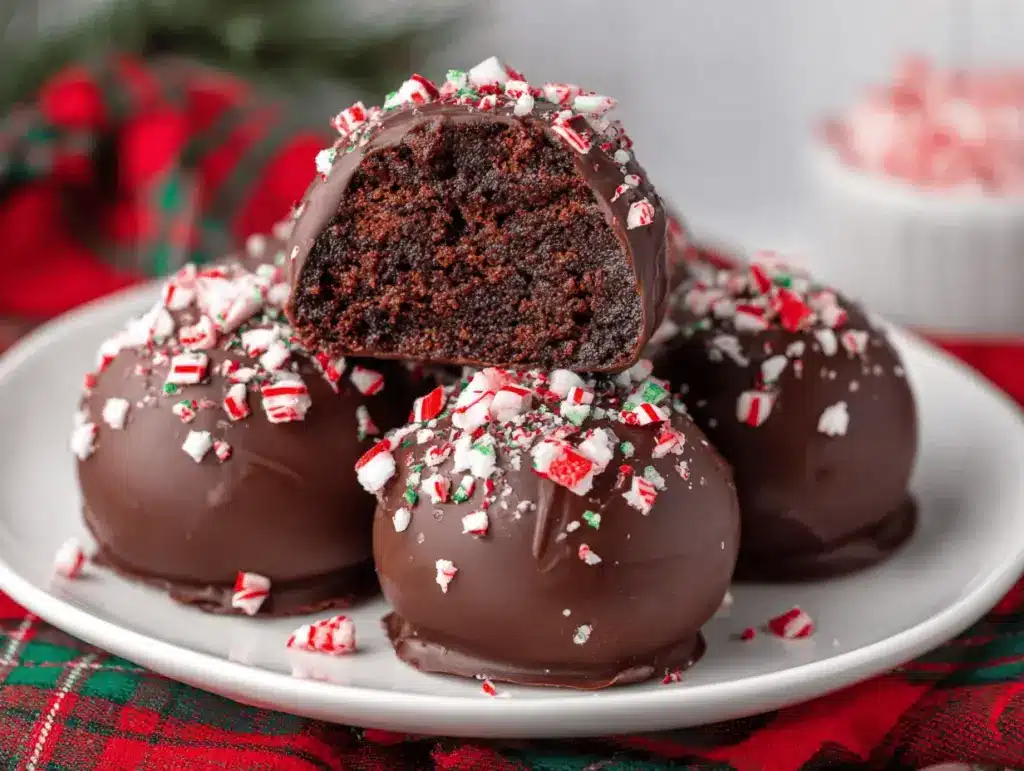 Candy Cane Brownie Bombs - featured image