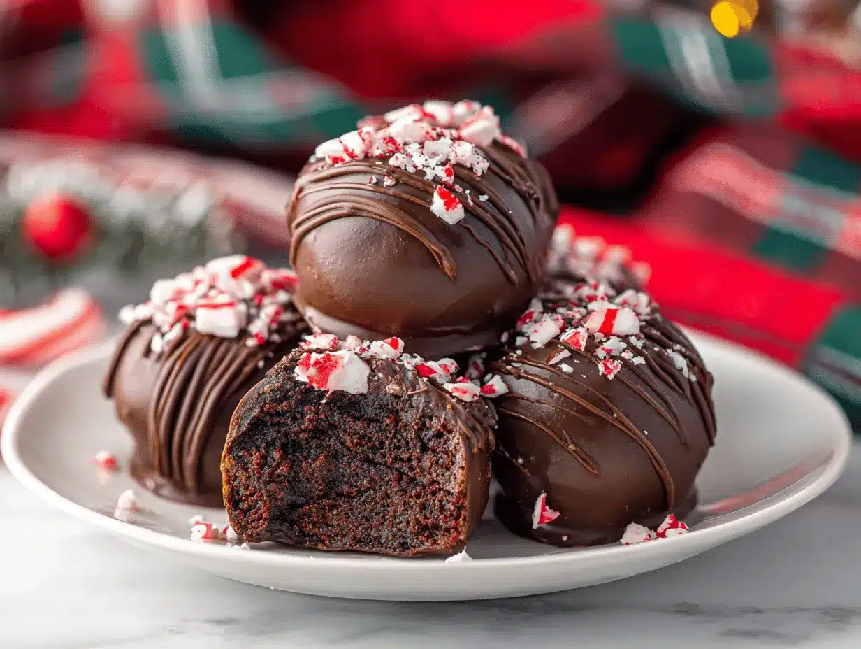 Candy Cane Brownie Bombs preparation steps