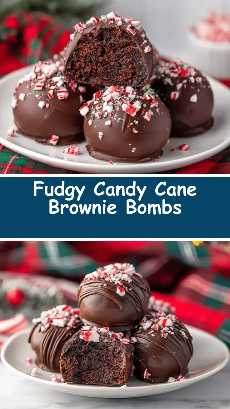 Candy Cane Brownie Bombs recipe