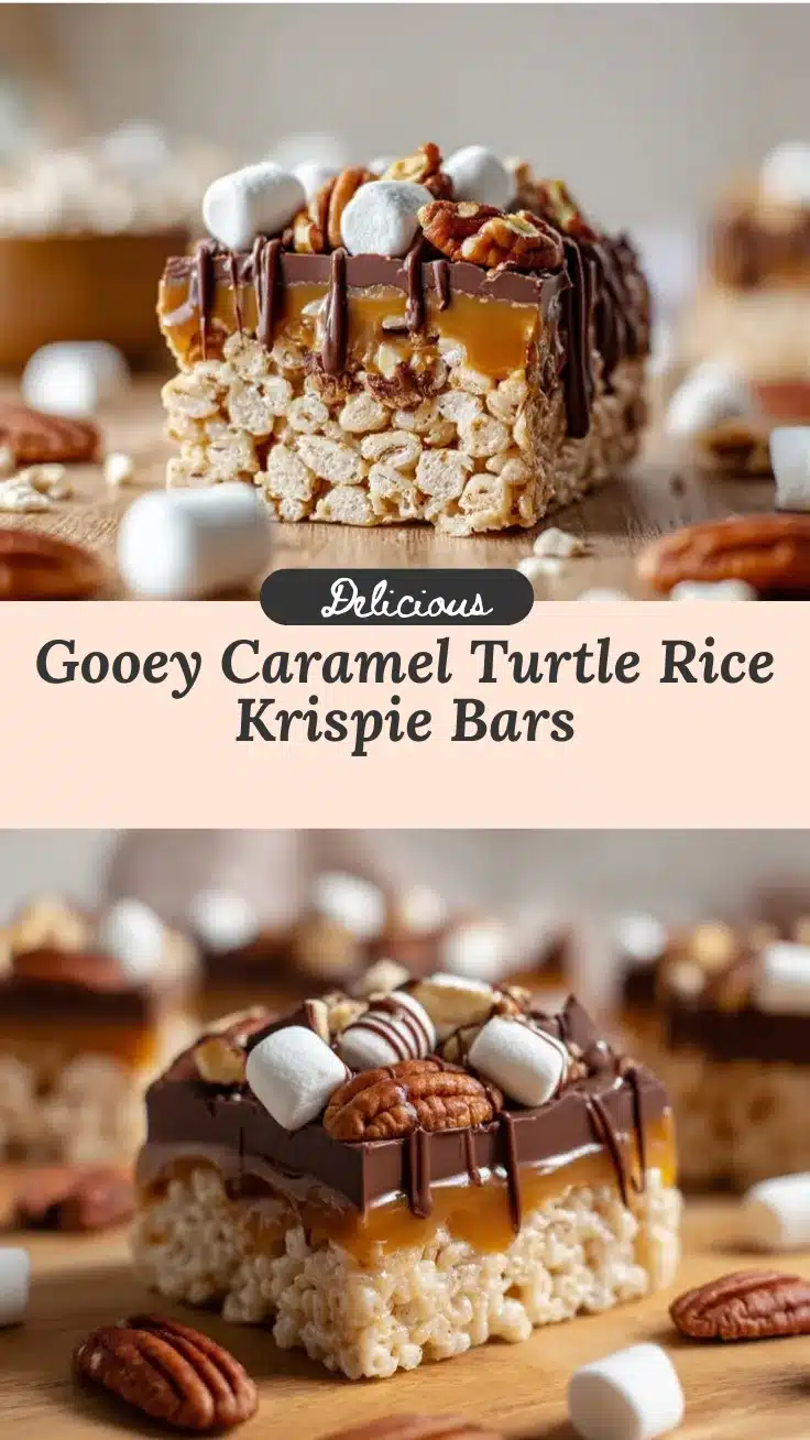 caramel turtle Rice Krispie treats recipe