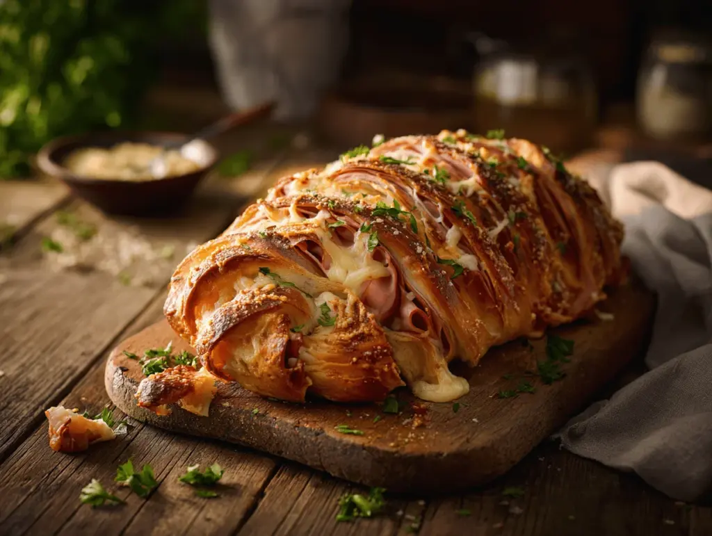 Cheesy Braided Ham Parmesan Roll - featured image