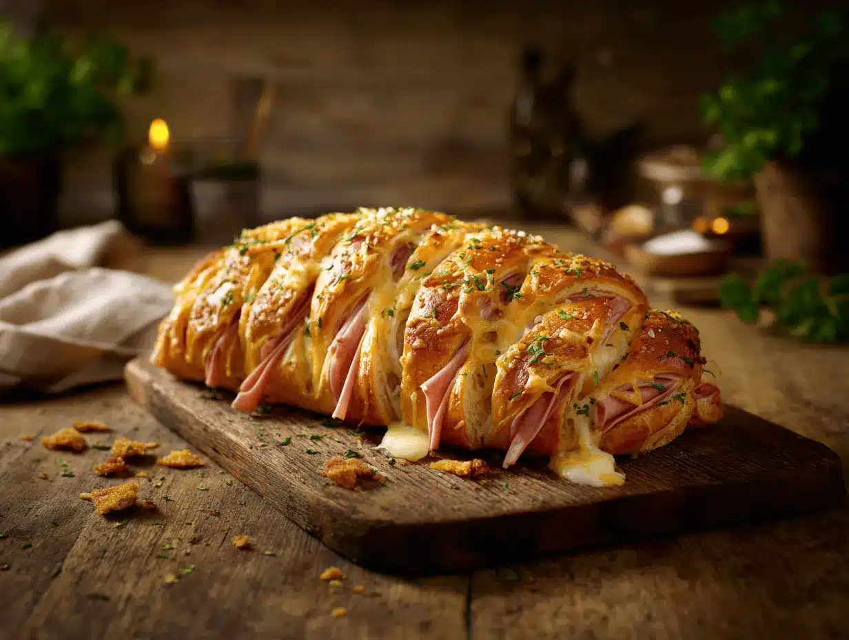 Cheesy Braided Ham Parmesan Roll preparation steps