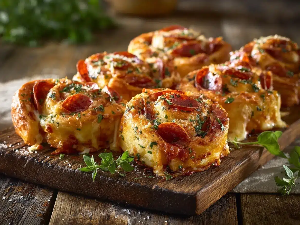 Cheesy Garlic Herb Pepperoni Pizza Rolls preparation steps