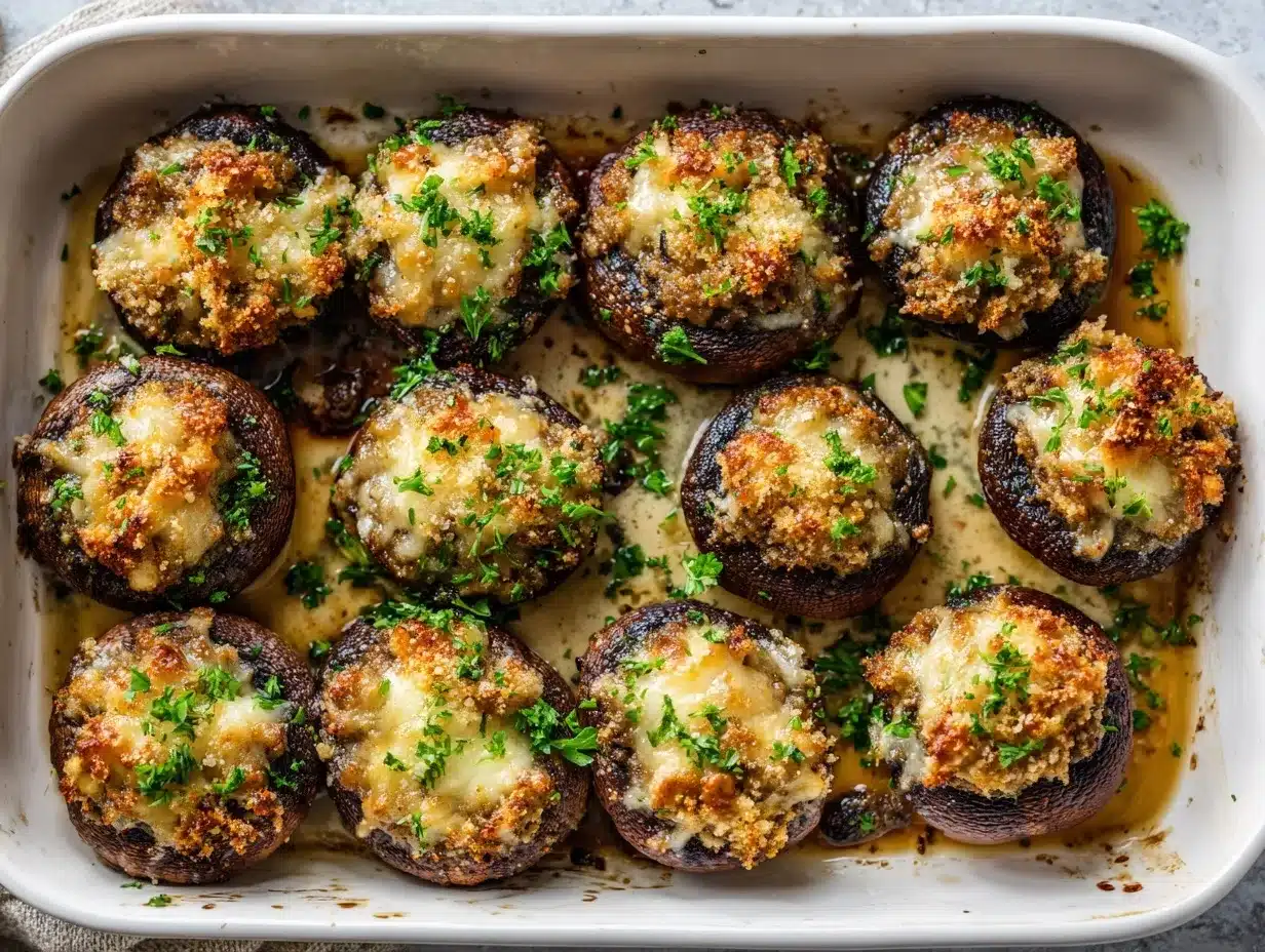 cheesy stuffed mushrooms preparation steps