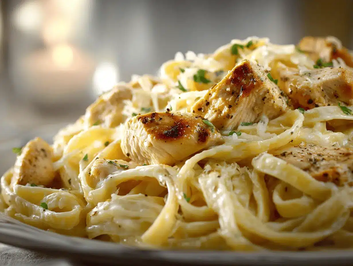 chicken Alfredo pasta preparation steps