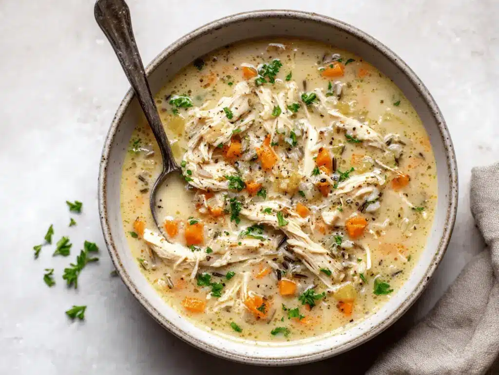chicken and wild rice soup - featured image