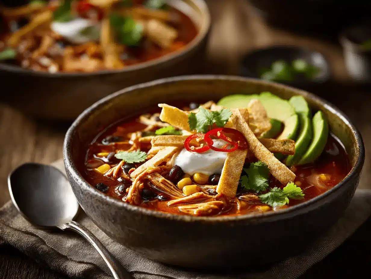 chicken tortilla soup slow cooker preparation steps