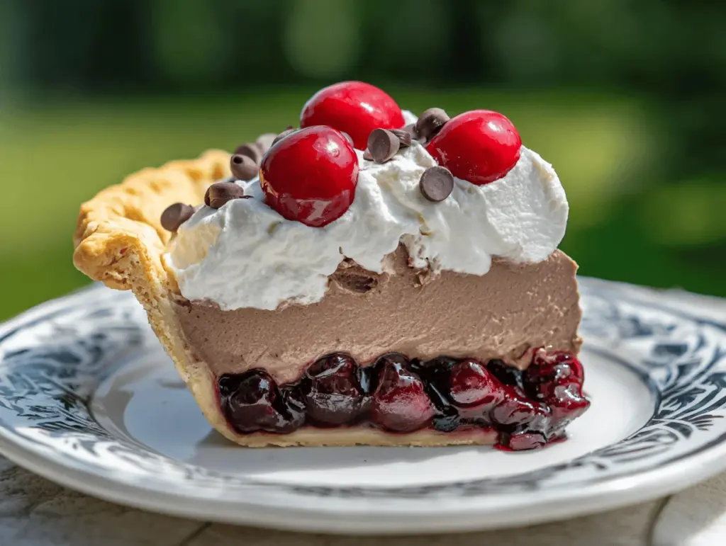 chocolate cherry cream pie - featured image