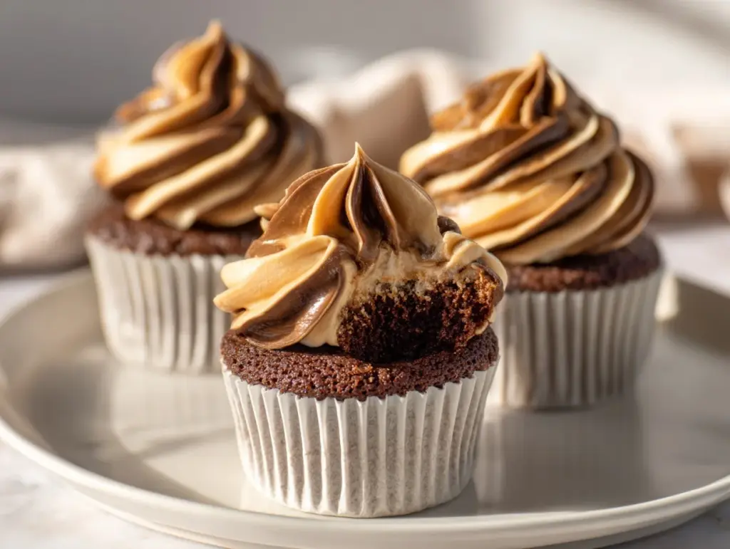 chocolate coffee cream cupcakes - featured image