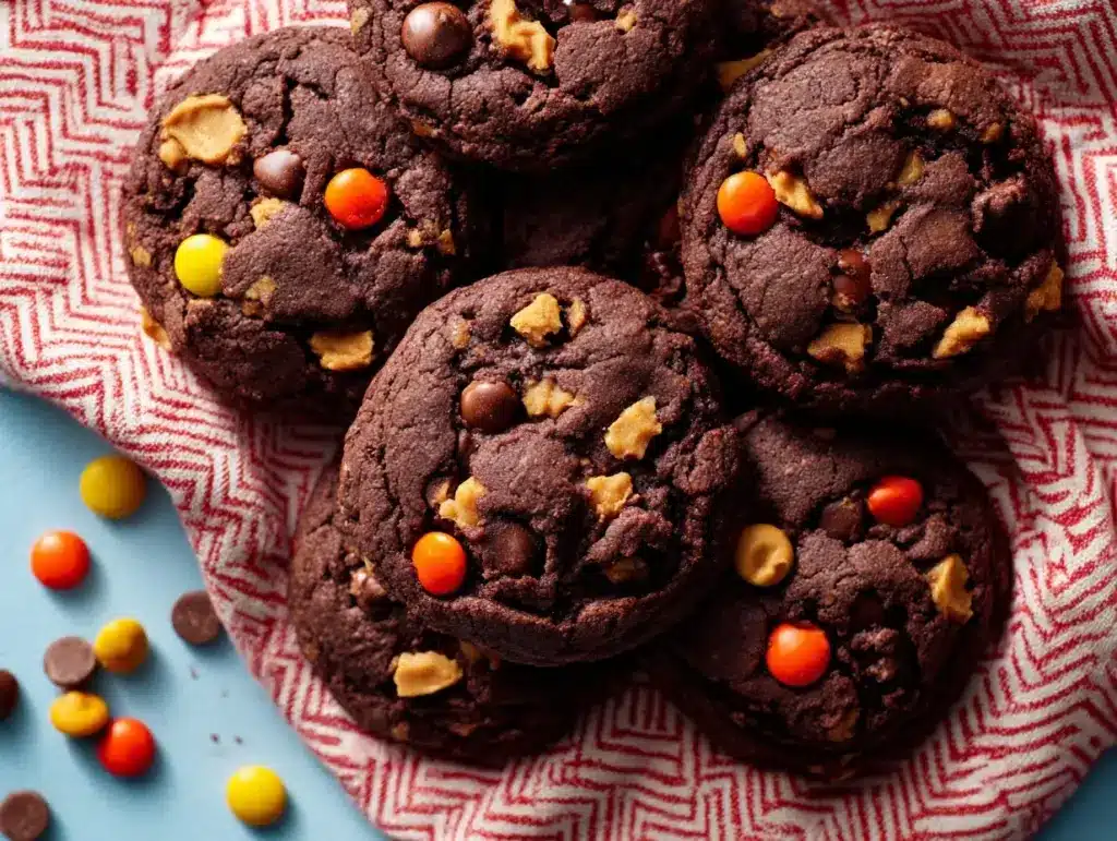 chocolate peanut butter cookies - featured image
