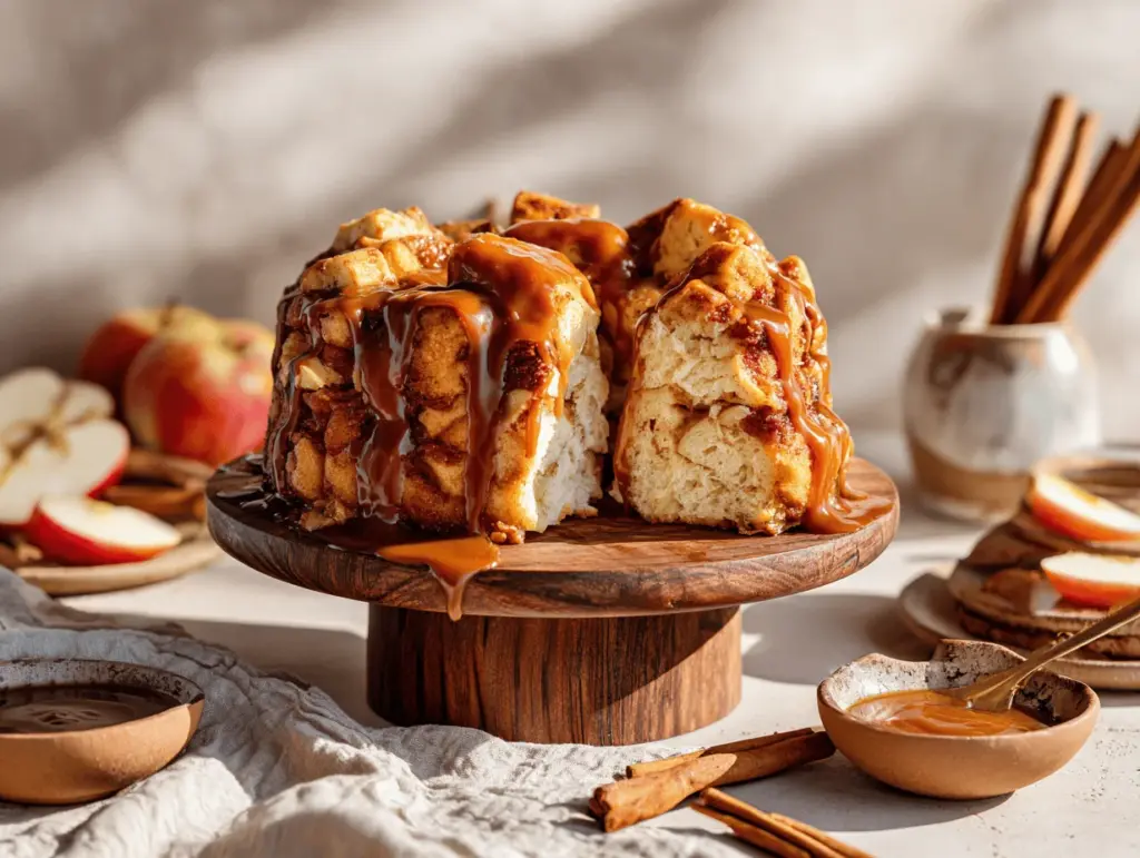 Cinnamon Caramel Apple Fritter Cake - featured image