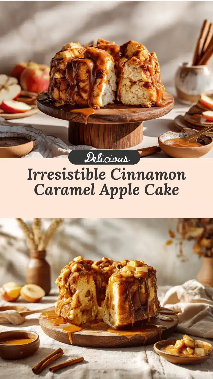 Cinnamon Caramel Apple Fritter Cake recipe