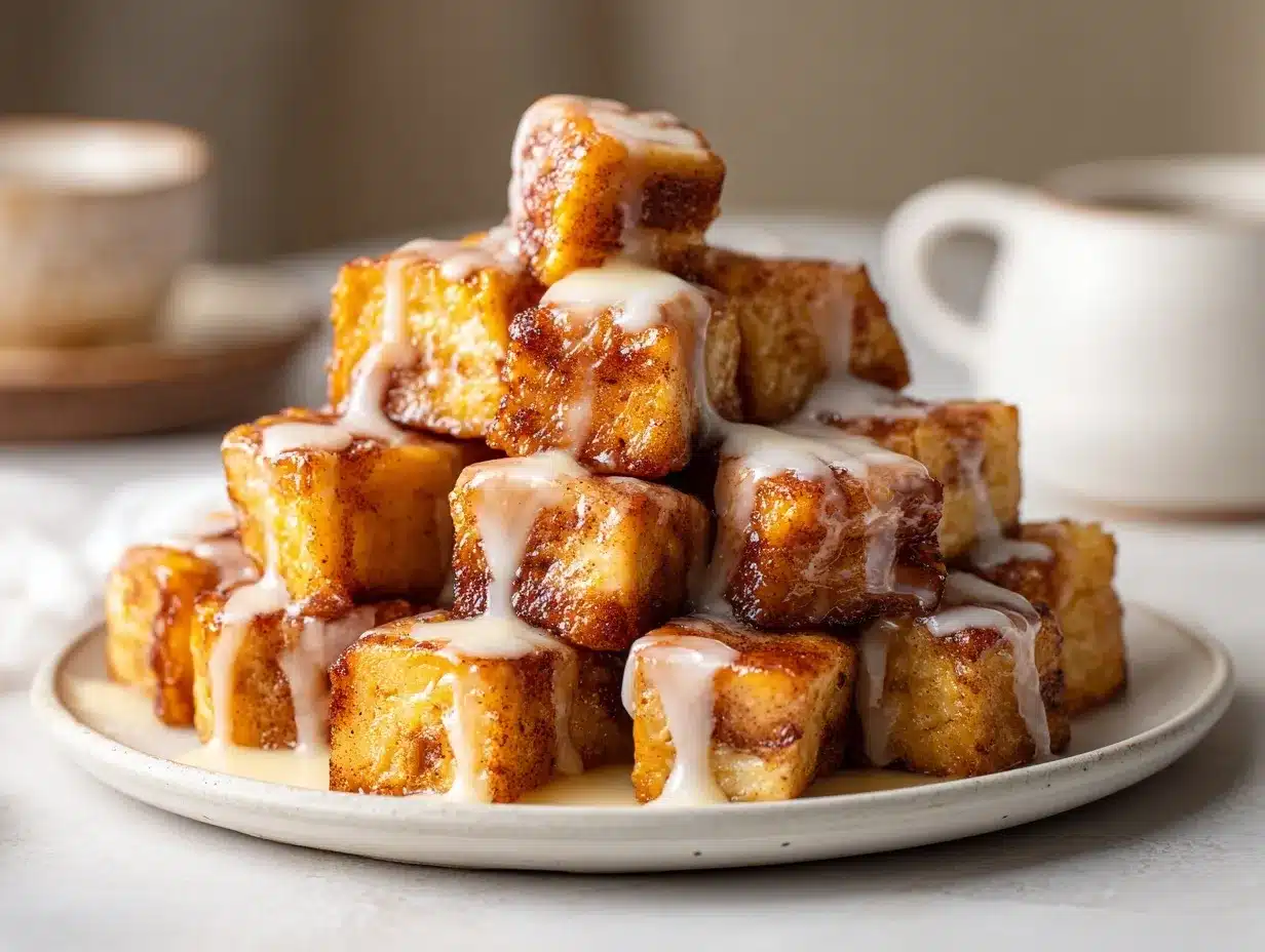cinnamon roll French toast bites preparation steps