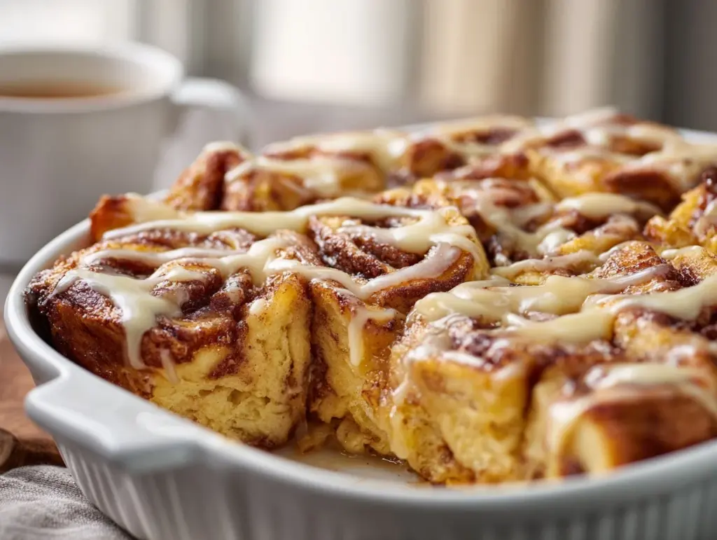 cinnamon roll French toast casserole - featured image
