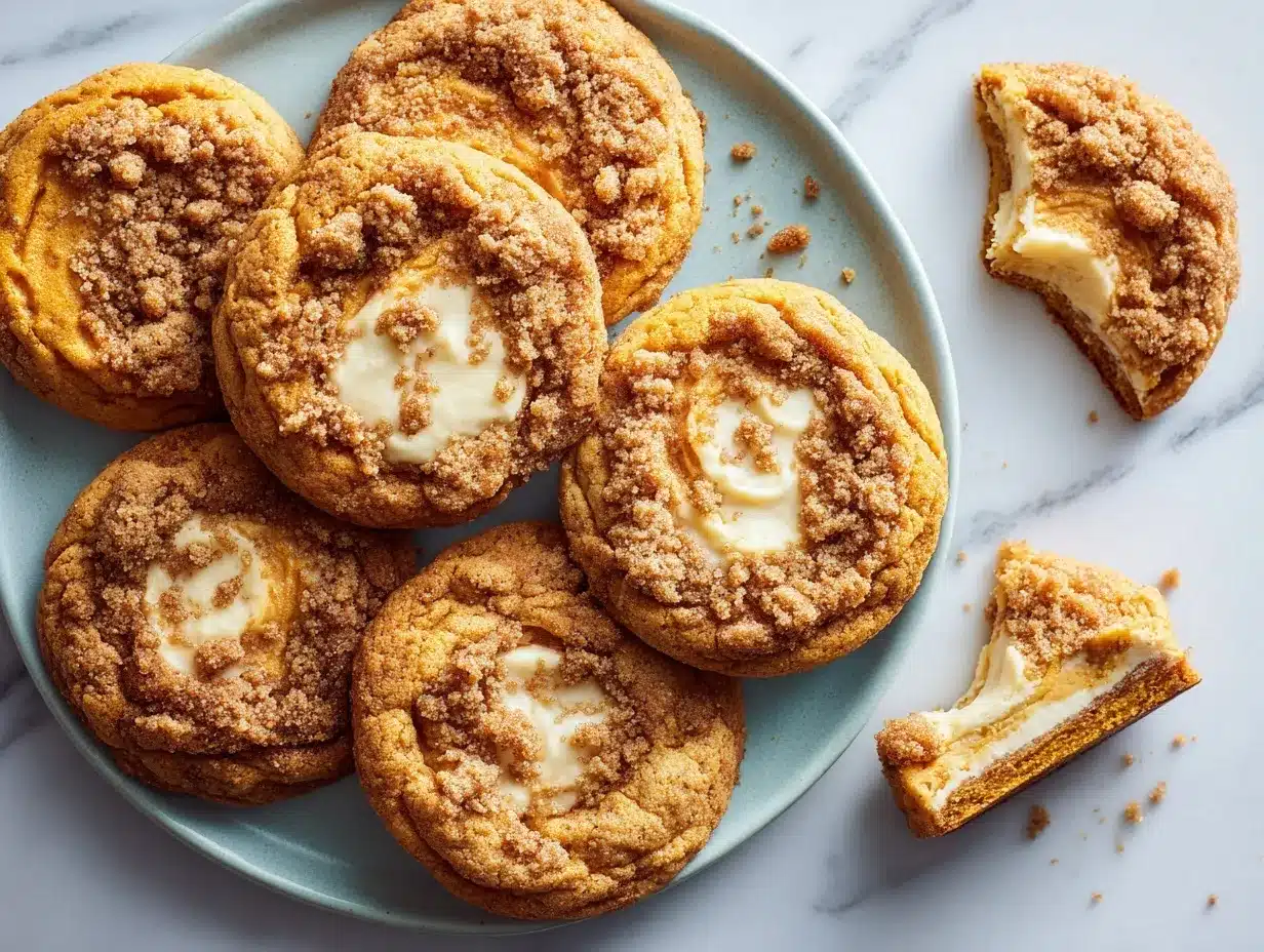 cinnamon streusel pumpkin cheesecake cookies preparation steps