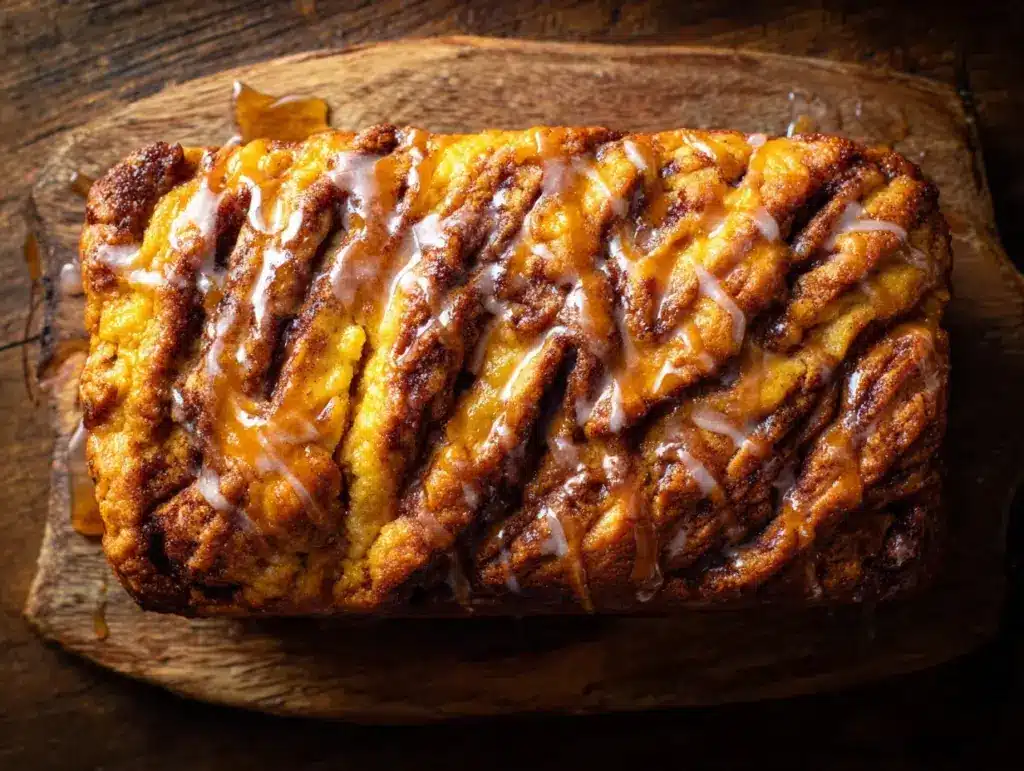 cinnamon swirl pumpkin fritter bread - featured image