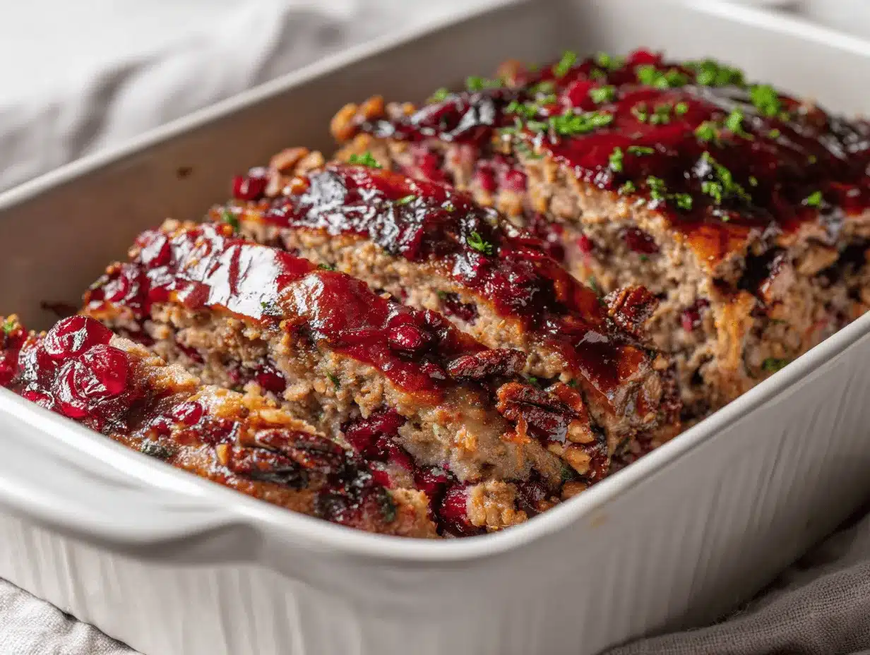 cranberry pecan stuffed meatloaf preparation steps