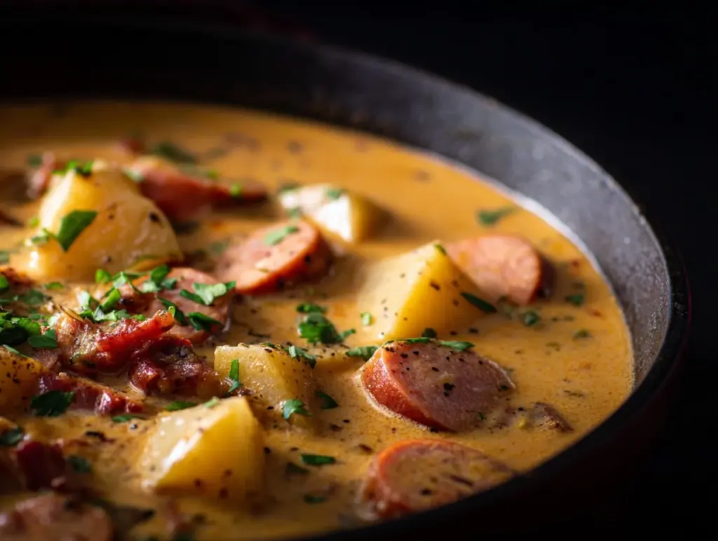 creamy Cajun potato and smoked sausage soup - featured image
