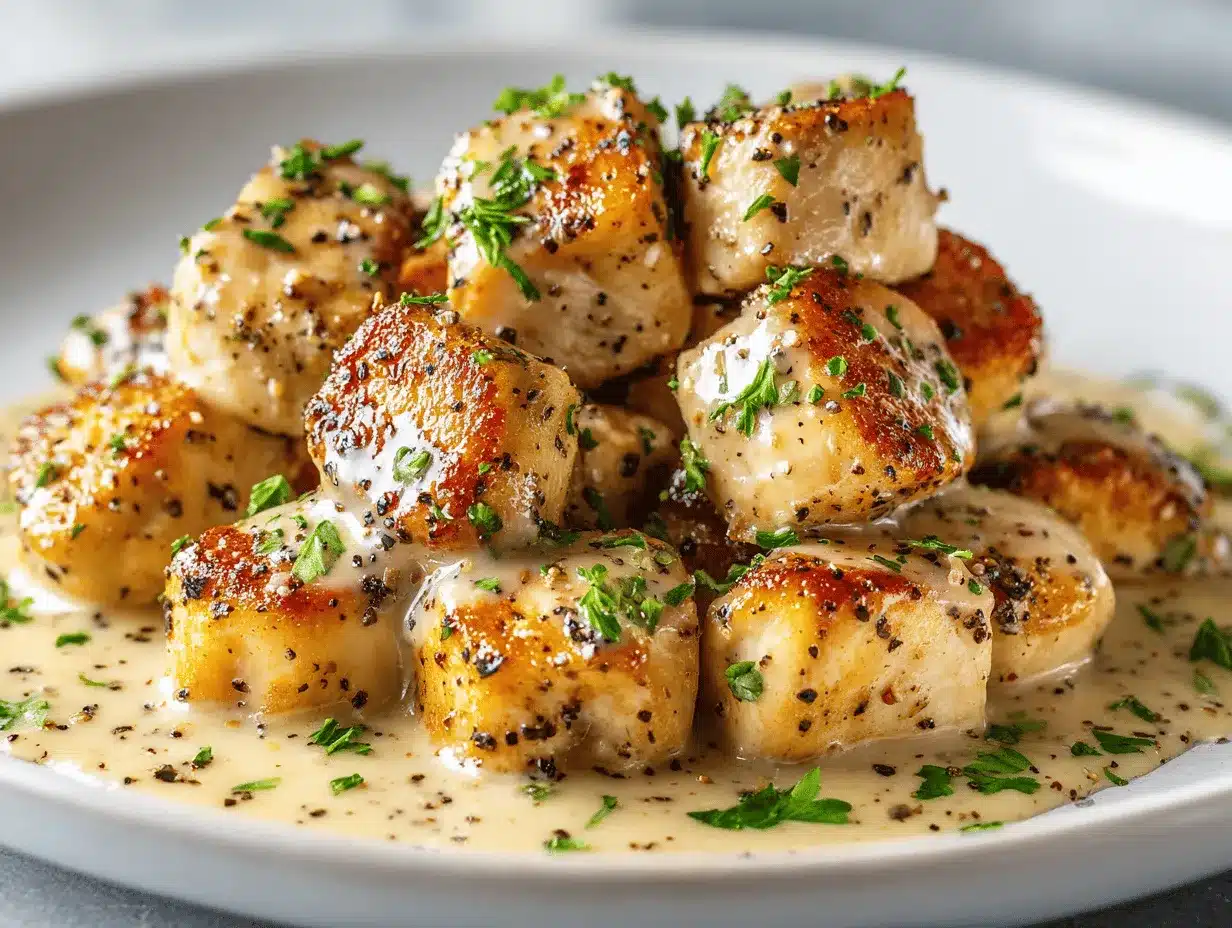 creamy garlic butter chicken bites preparation steps