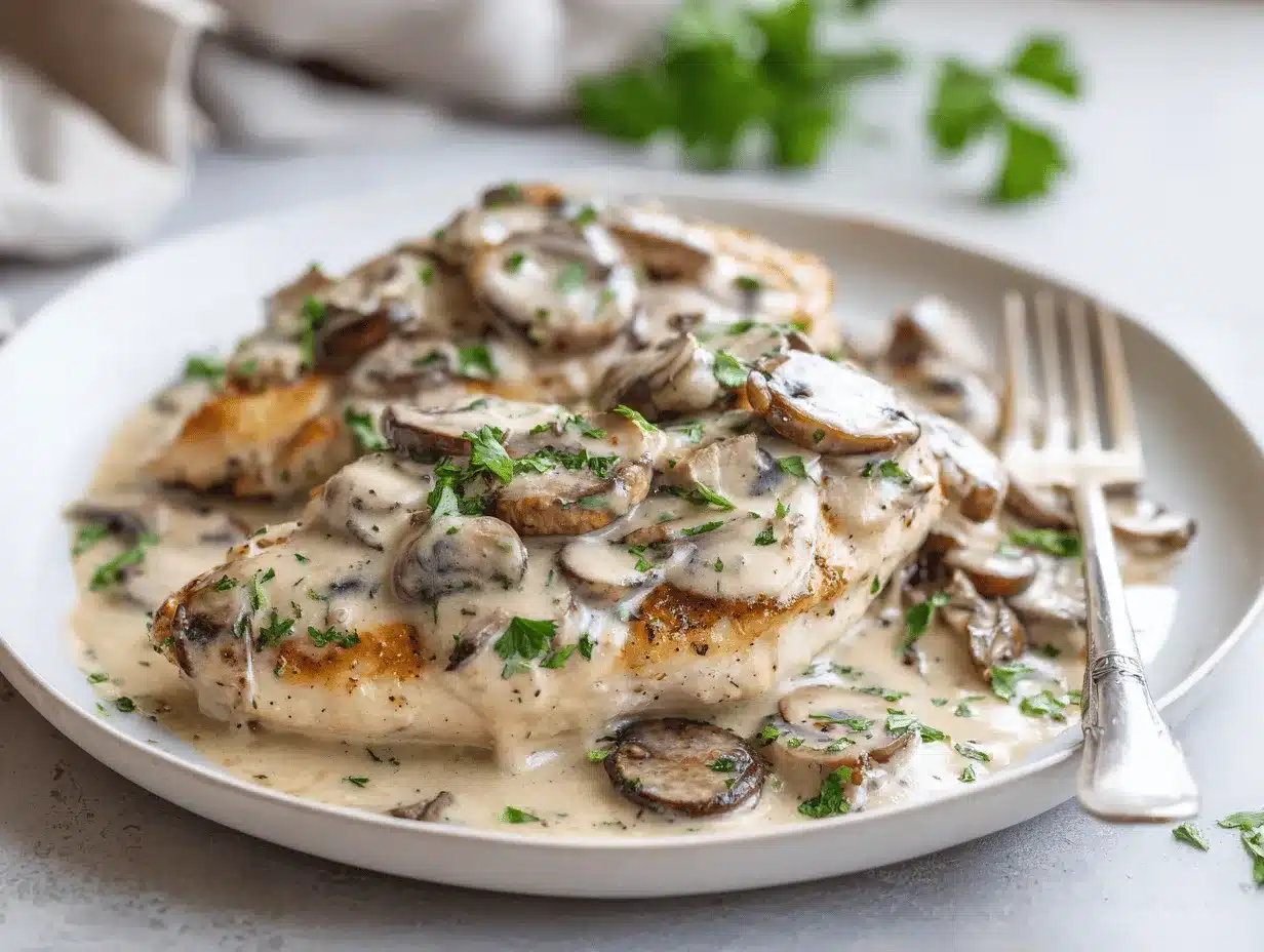 creamy mushroom chicken crockpot preparation steps