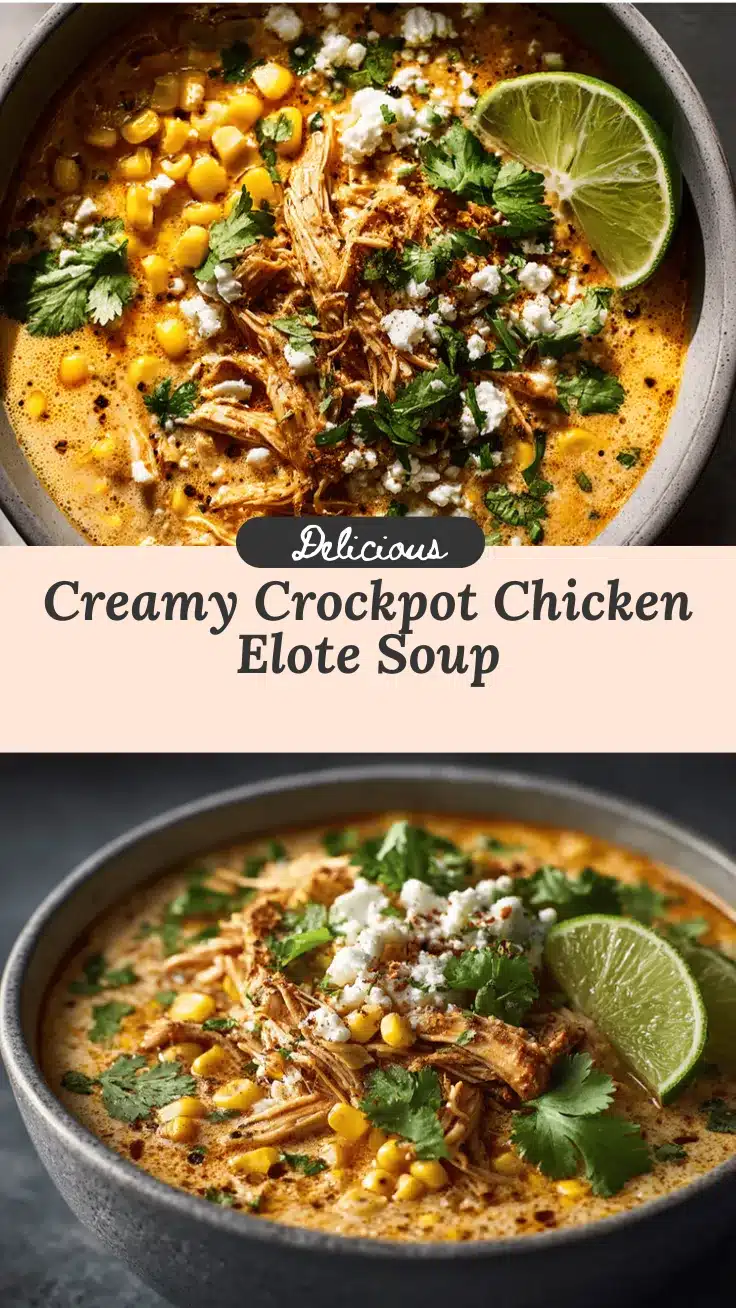 Crockpot Creamy Chicken Elote Soup recipe