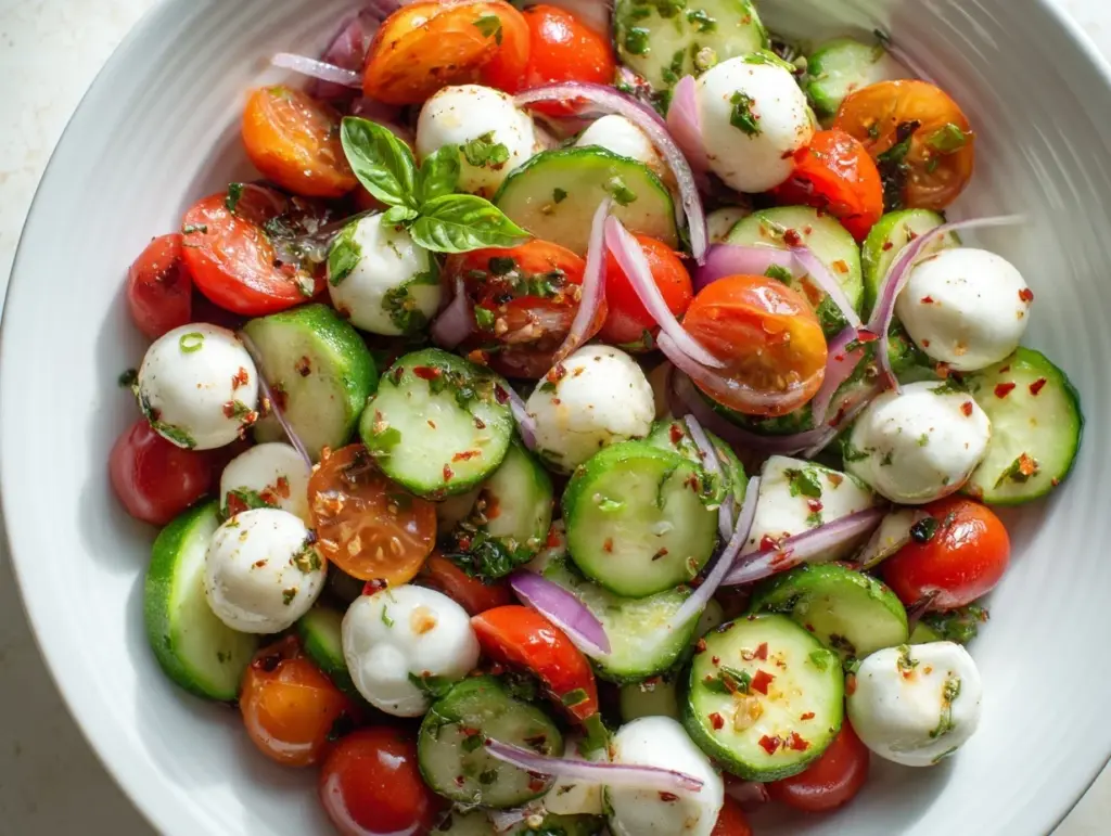 cucumber Caprese salad - featured image