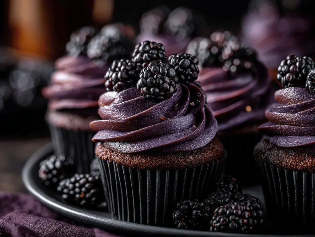 dark chocolate blackberry cupcakes - featured image