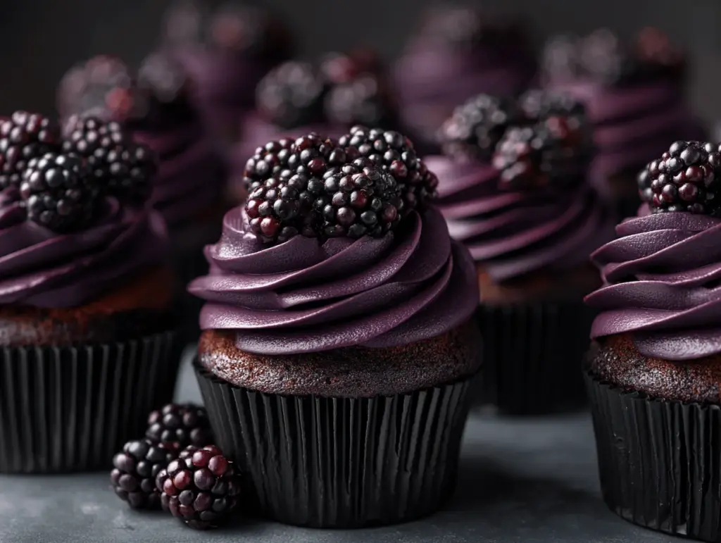 dark chocolate blackberry cupcakes - featured image