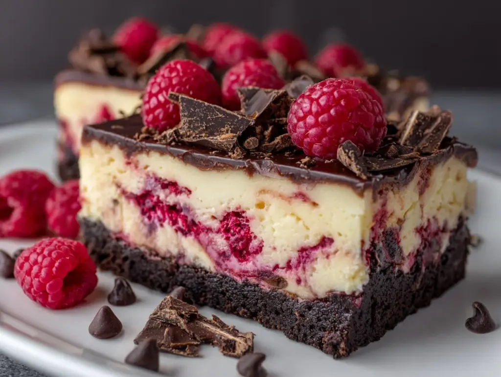 dark chocolate raspberry cheesecake - featured image