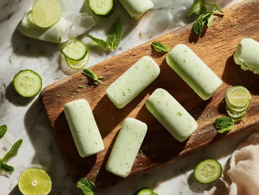 Frozen Cucumber Lime Pops - featured image