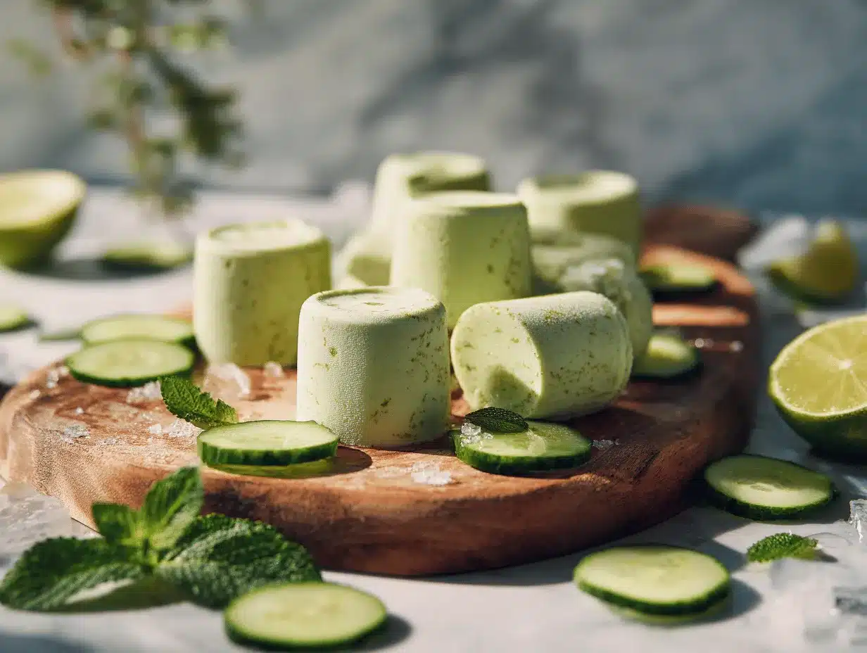 Frozen Cucumber Lime Pops preparation steps