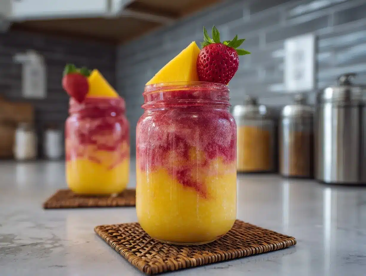 frozen mango strawberry lemonade preparation steps
