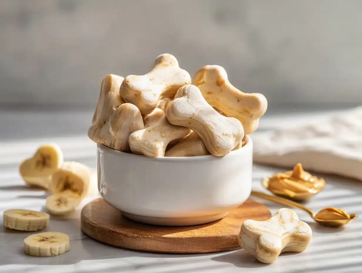 frozen peanut butter banana dog treats preparation steps