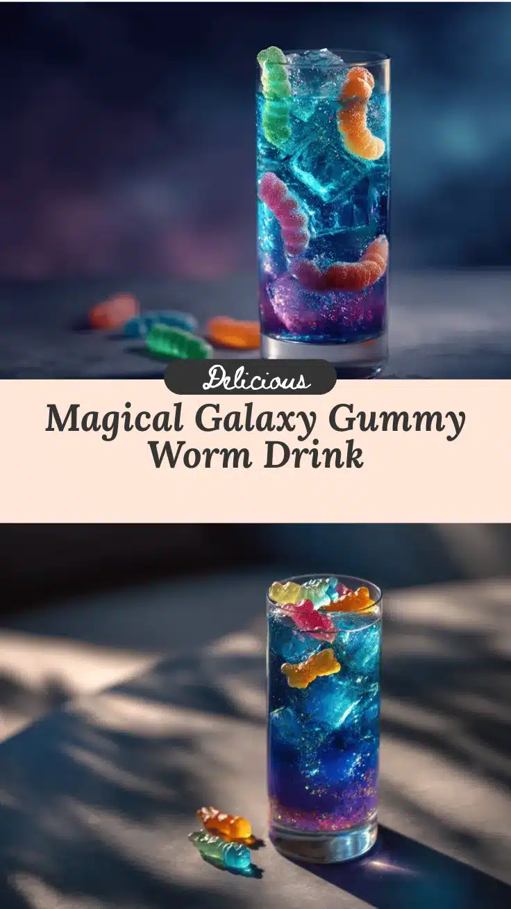 Galaxy Gummy Worm Mocktail recipe