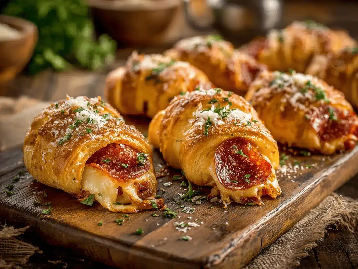 garlic butter mozzarella crescent rolls preparation steps