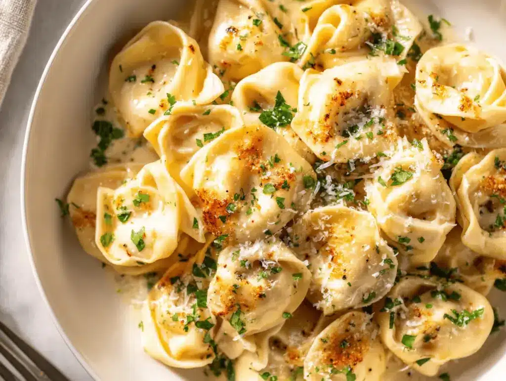 garlic parmesan chicken tortellini - featured image