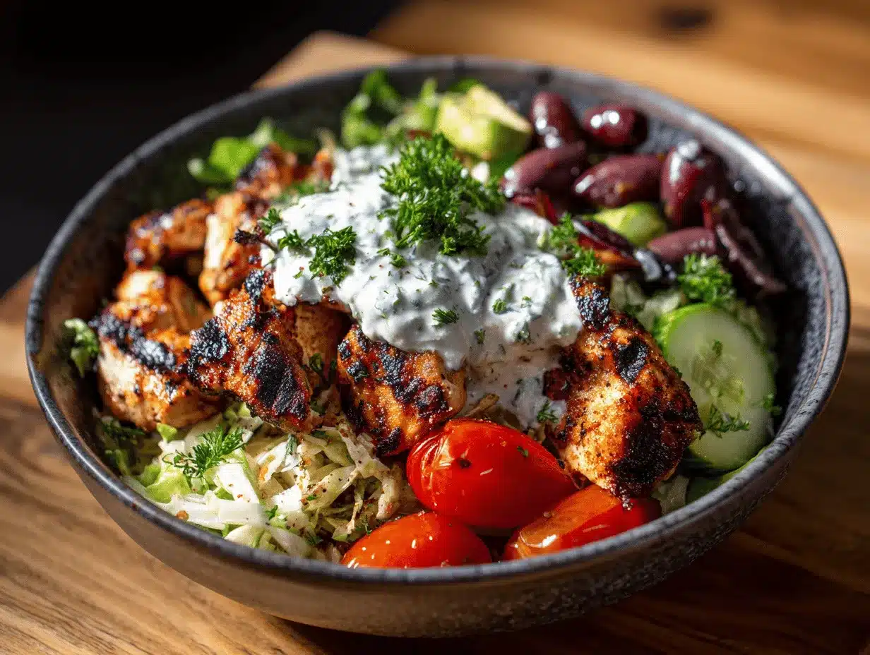 Grilled Chicken Gyro Bowls preparation steps