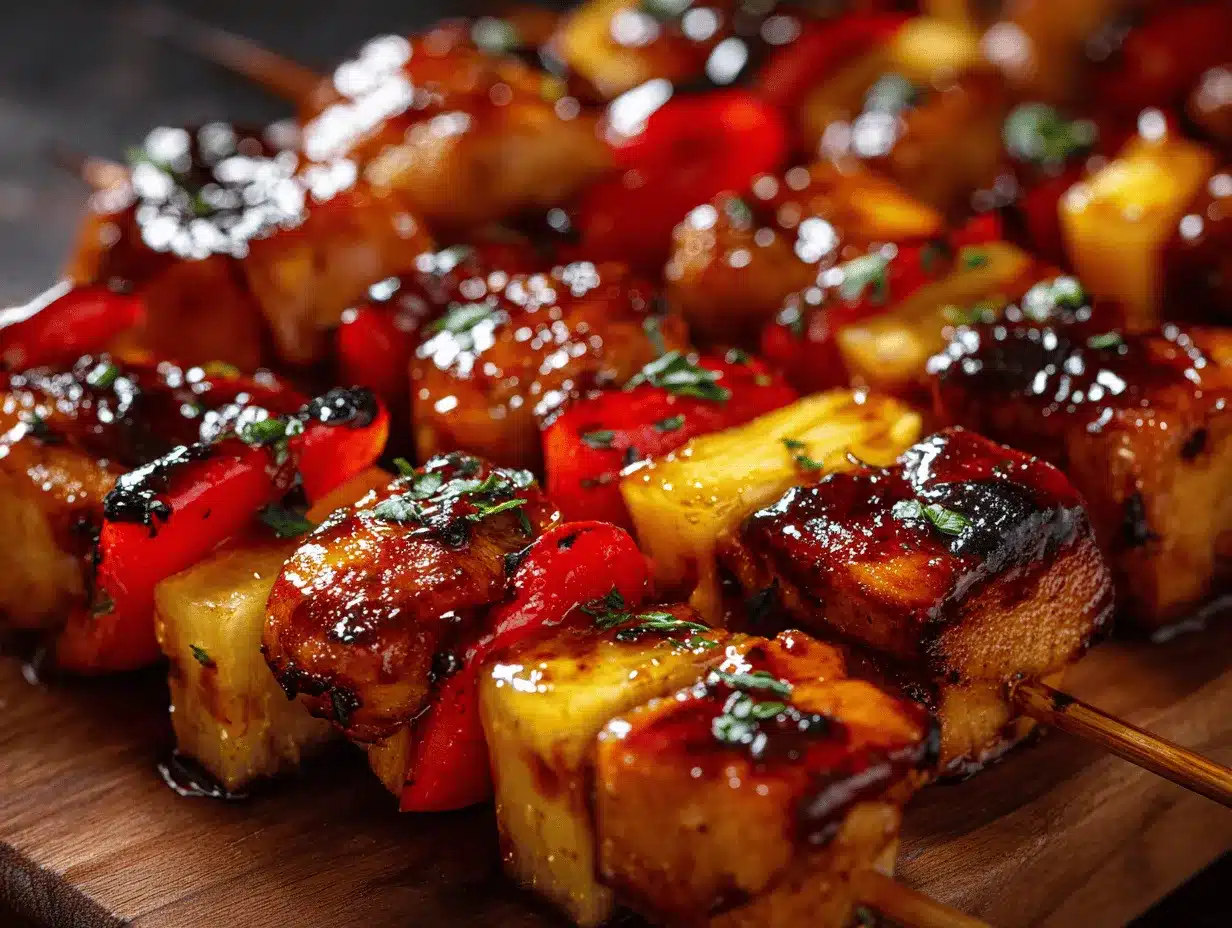 Hawaiian chicken skewers preparation steps