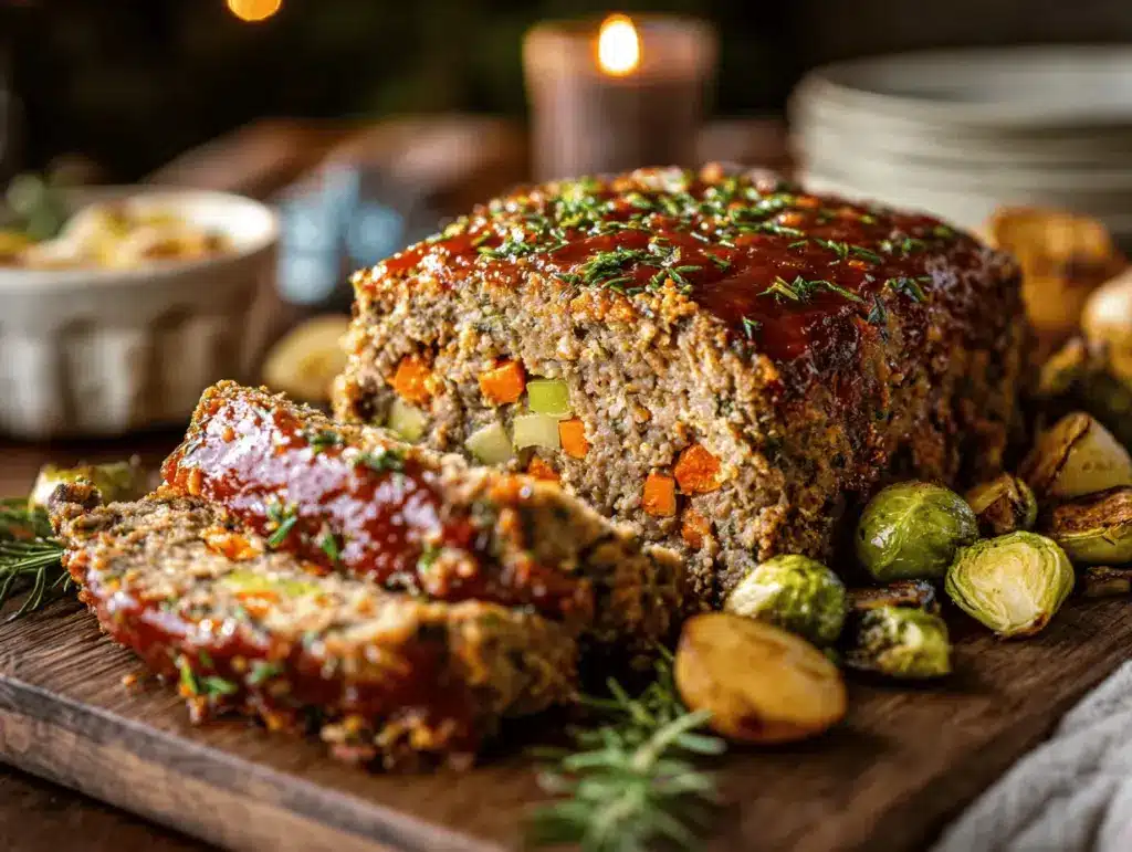 herb crusted Thanksgiving meatloaf - featured image