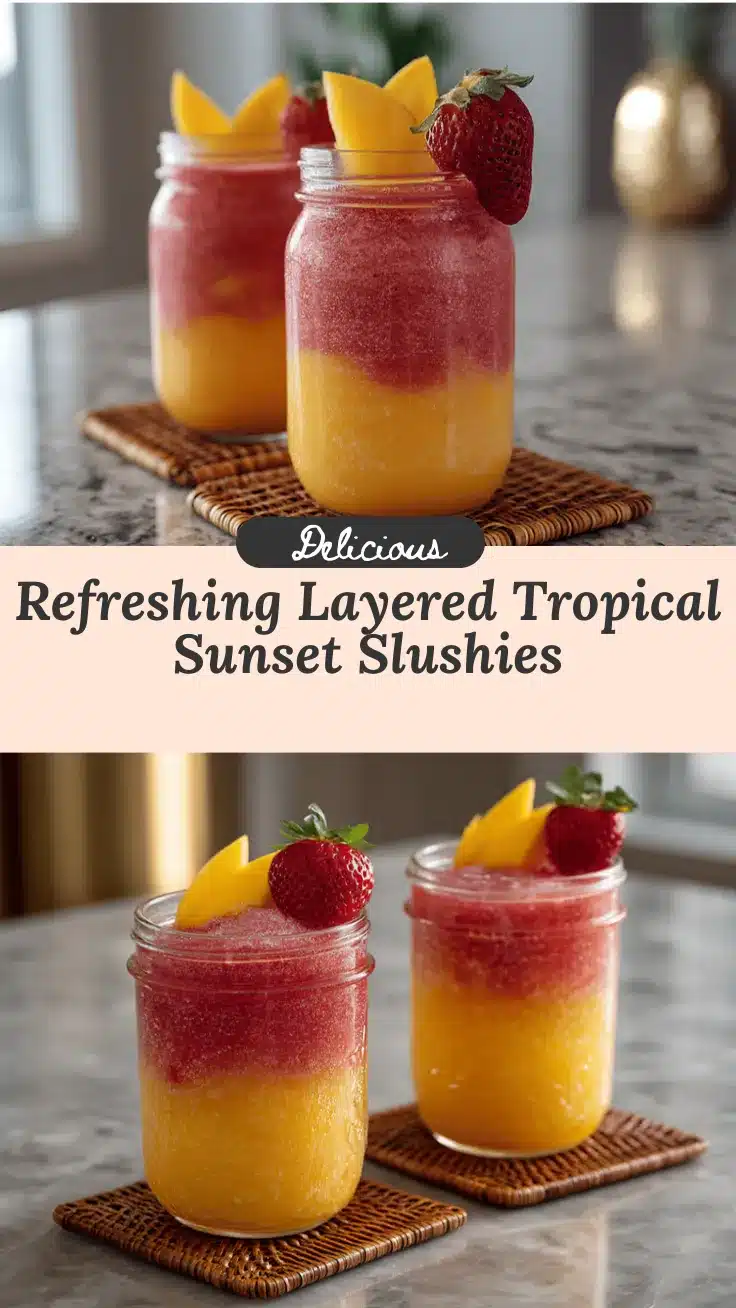 layered tropical sunset slushies recipe