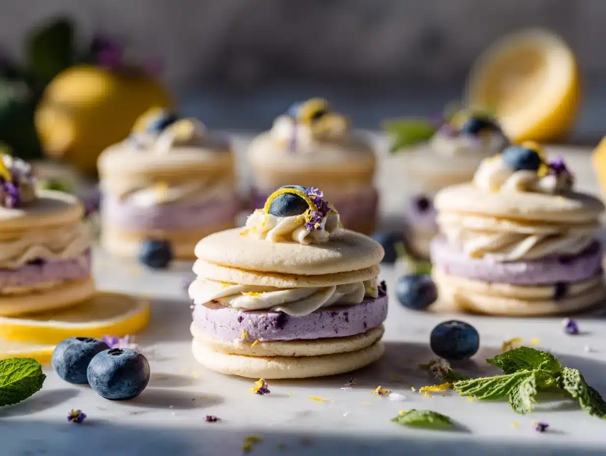 lemon blueberry cheesecake sandwich cookies preparation steps