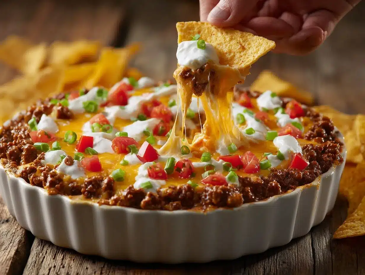 loaded taco dip preparation steps