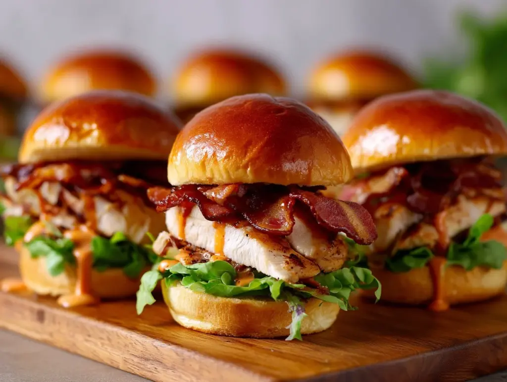 maple bacon chicken sliders - featured image