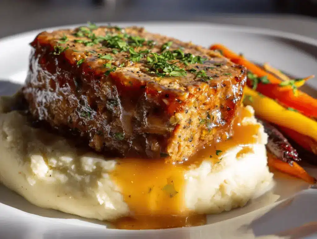 maple glazed turkey meatloaf - featured image