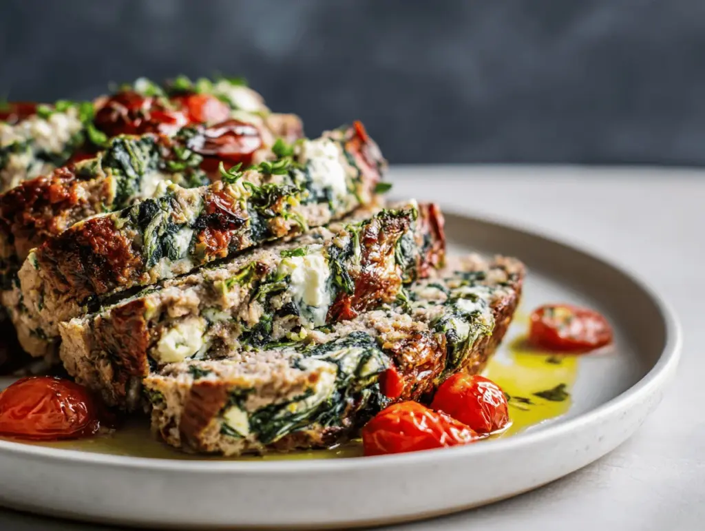 Mediterranean feta spinach meatloaf - featured image